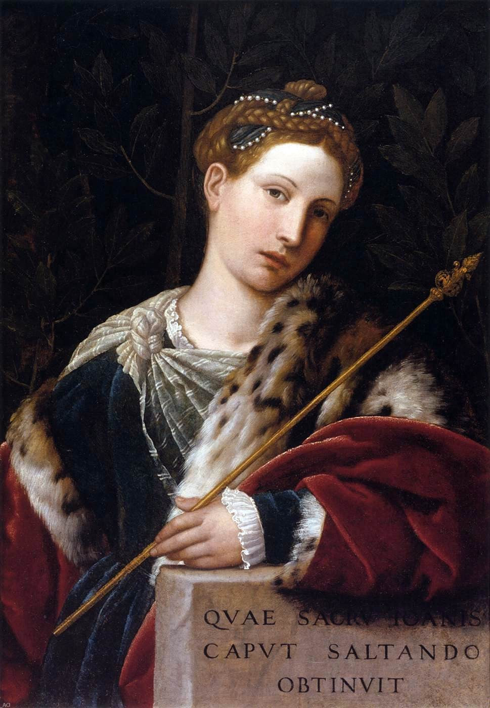 Moretto Da Brescia Portrait of Tullia d'Aragona as Salome - Hand Painted Oil Painting