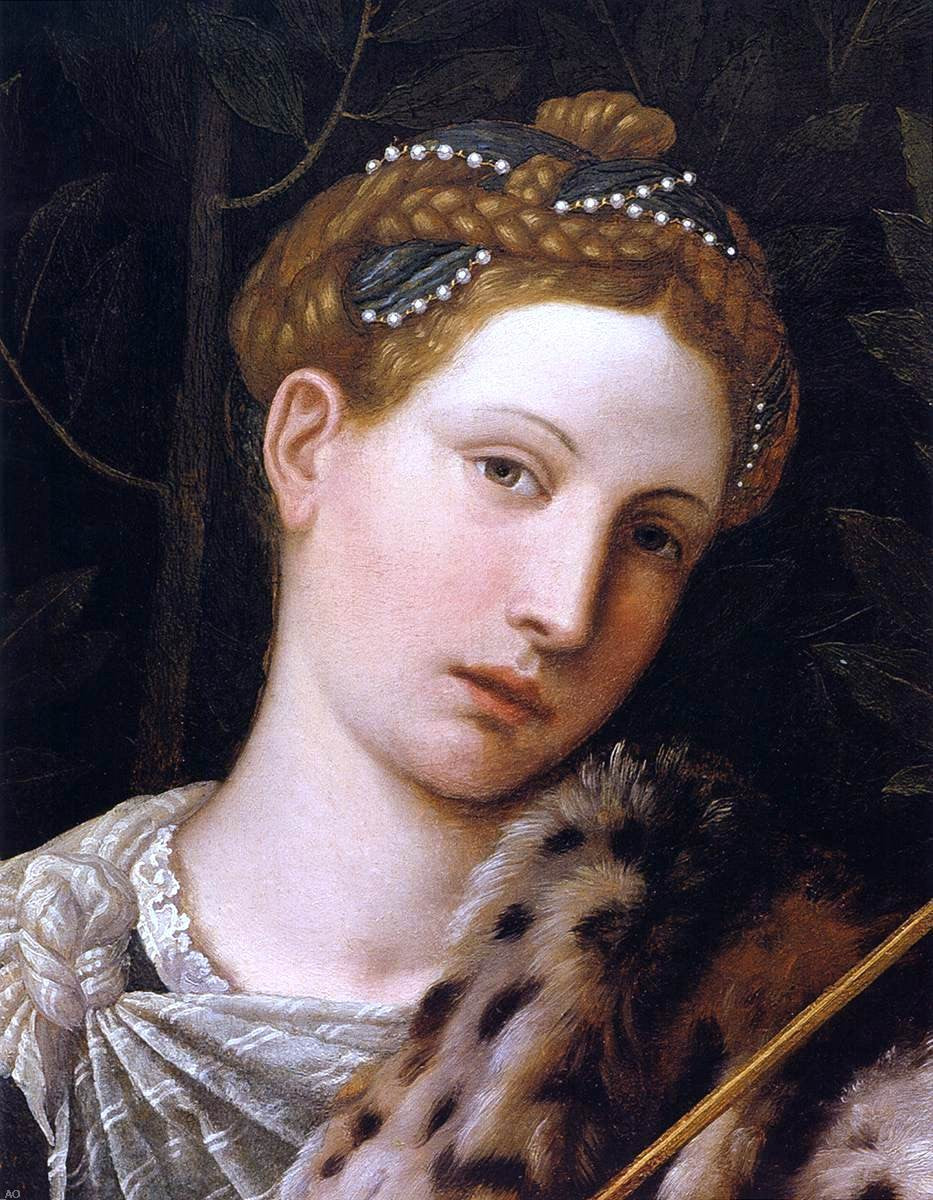 Moretto Da Brescia Portrait of Tullia d'Aragona as Salome (detail) - Hand Painted Oil Painting