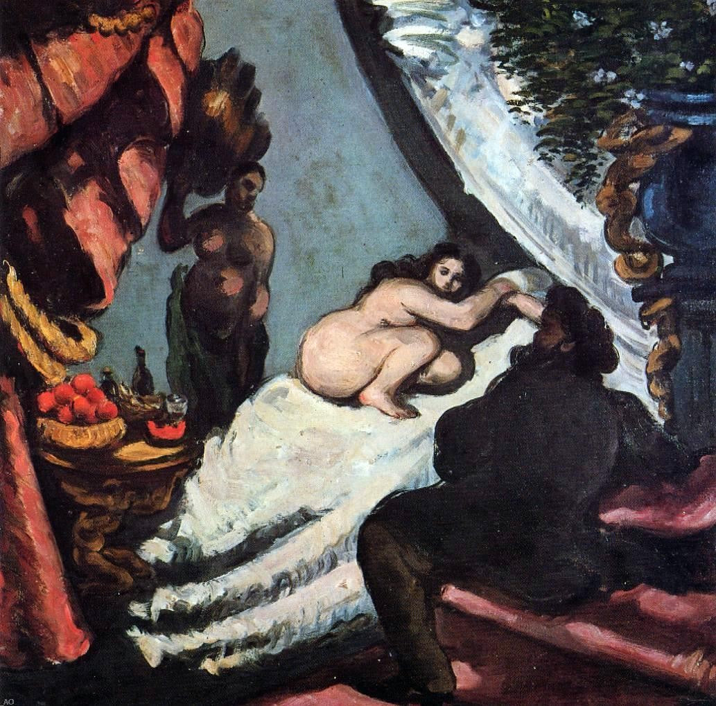 Paul Cezanne A Modern Olympia (Pasha) - Hand Painted Oil Painting