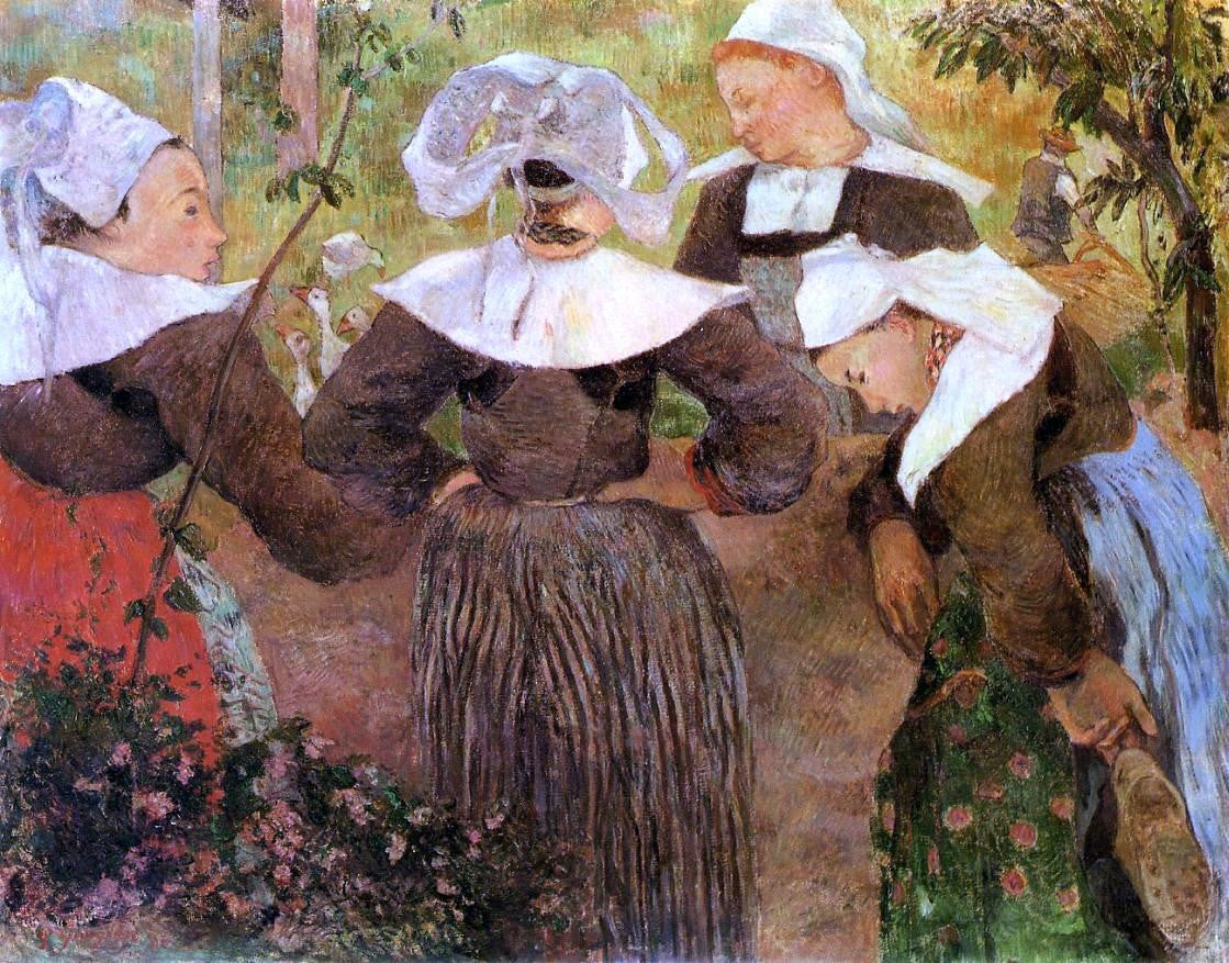 Paul Gauguin Four Breton Women - Hand Painted Oil Painting