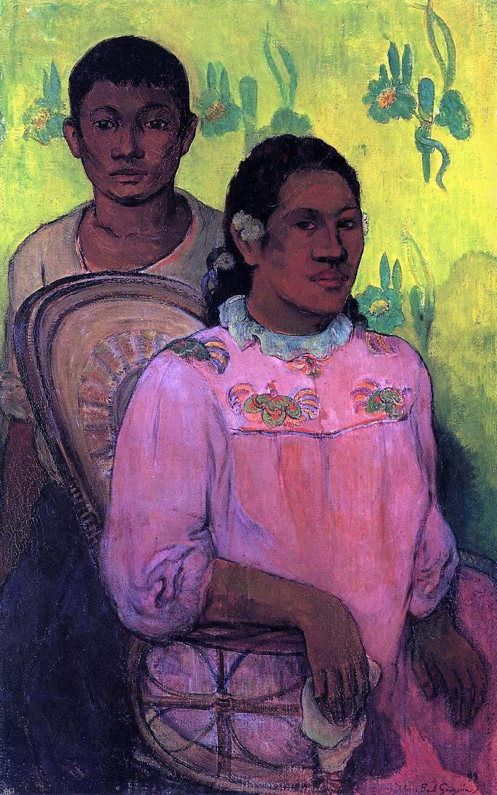 Paul Gauguin Tahitian Woman and Boy - Hand Painted Oil Painting