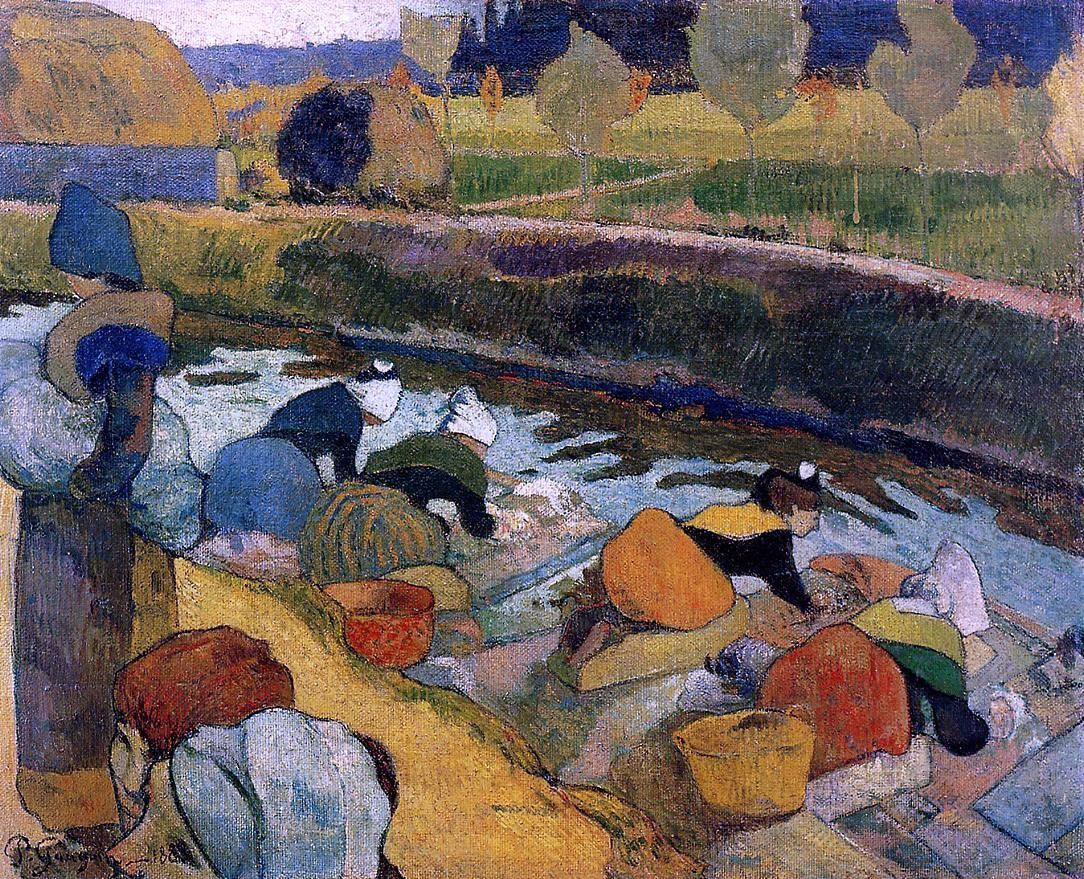 Paul Gauguin Washerwomen at the Roubine du Roi. Arles - Hand Painted Oil Painting