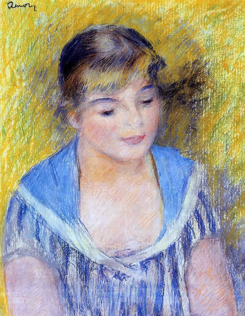 Pierre Auguste Renoir Bust of a Woman - Hand Painted Oil Painting