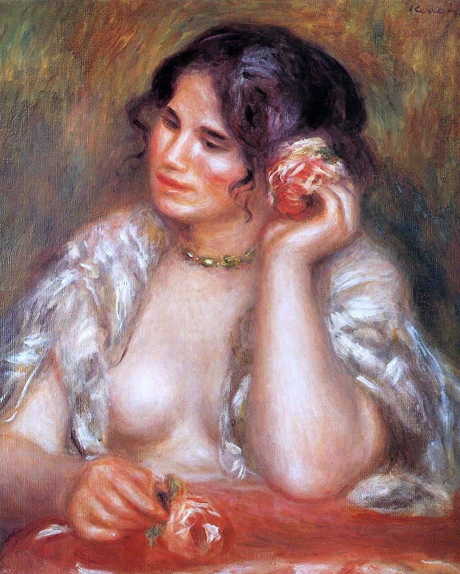 Pierre Auguste Renoir Gabrielle with a Rose - Hand Painted Oil Painting