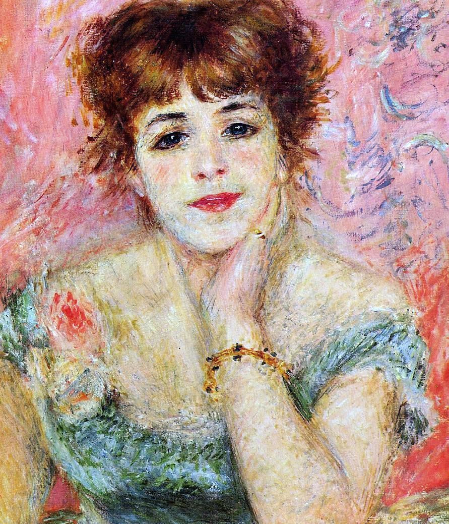 Pierre Auguste Renoir Jeanne Samary (also known as La Reverie) - Hand Painted Oil Painting