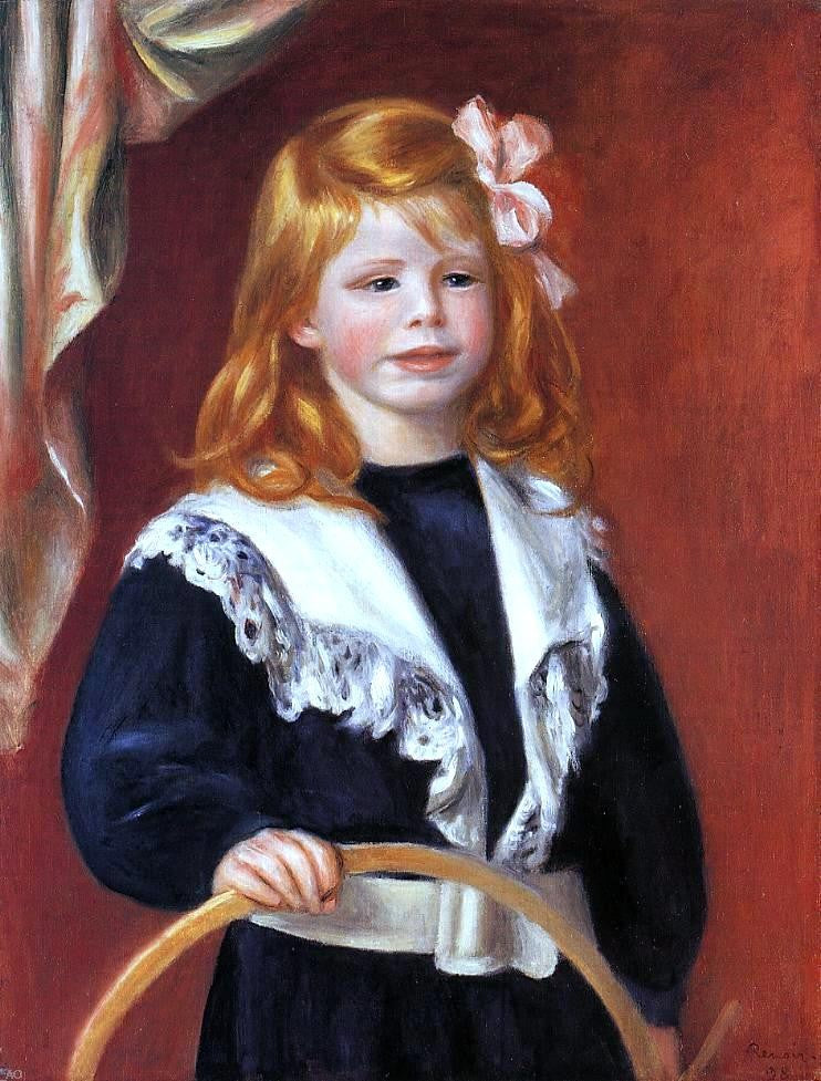 Pierre Auguste Renoir Portrait of Jean Renoir (also known as Child with a Hoop) - Hand Painted Oil Painting