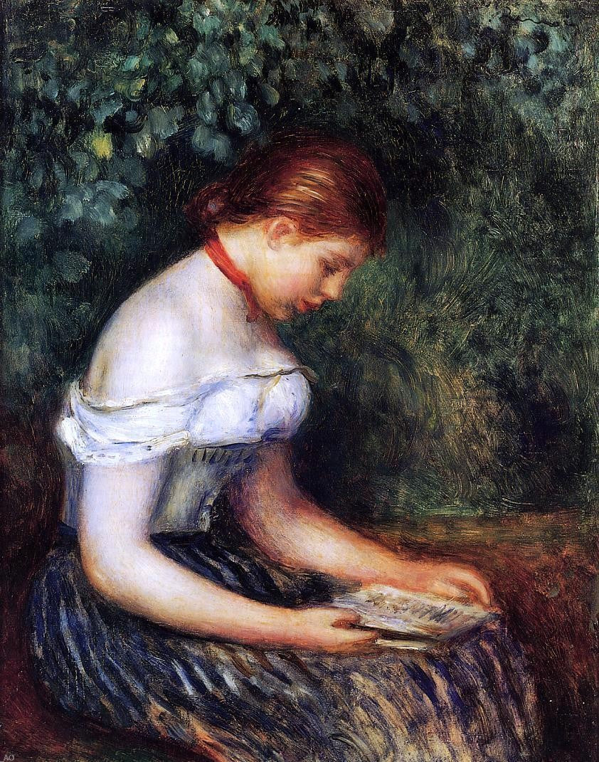 Pierre Auguste Renoir The Reader (La Liseuse) (also known as Seated Young Woman) - Hand Painted Oil Painting