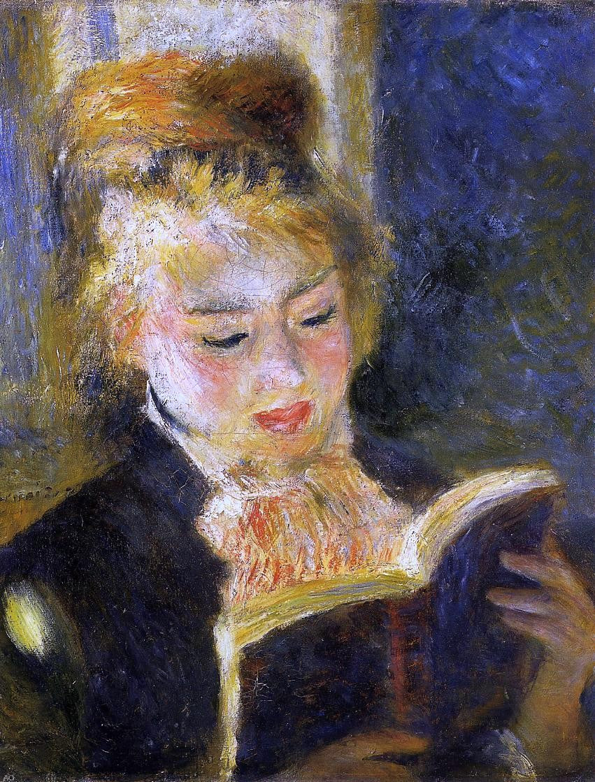 Pierre Auguste Renoir The Reader (also known as Young Woman Reading a Book) - Hand Painted Oil Painting