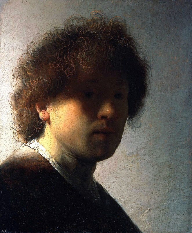 Rembrandt Van Rijn Self Portrait at an Early Age - Hand Painted Oil Painting