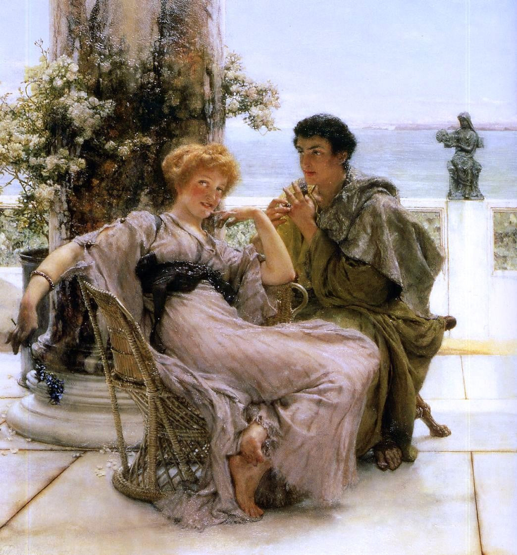 Sir Lawrence Alma-Tadema Courtship - The Proposal - Hand Painted Oil Painting