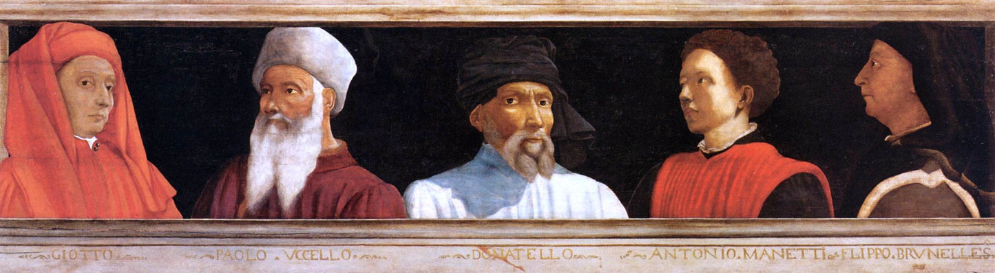Unknown (4) Masters Five Famous Men - Hand Painted Oil Painting