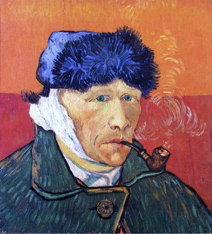 Vincent Van Gogh Self Portrait with Bandaged Ear and Pipe - Hand Painted Oil Painting