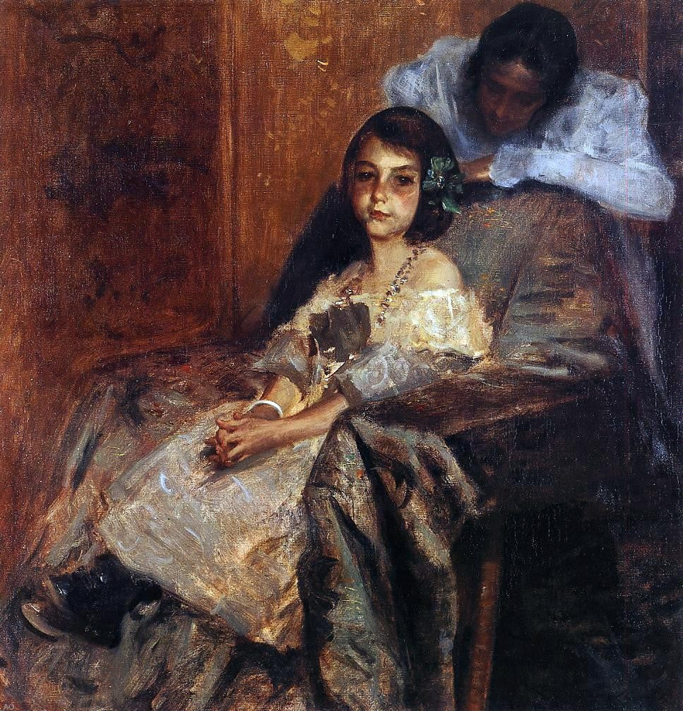 William Merritt Chase Dorothy and Her Sister - Hand Painted Oil Painting