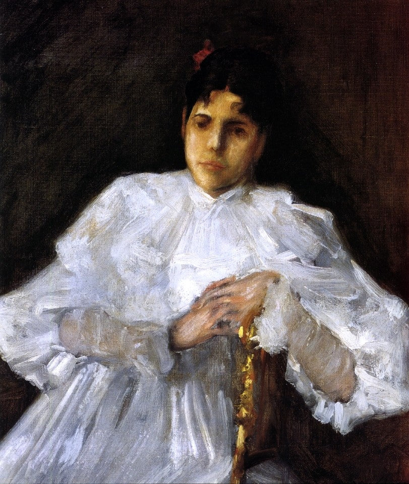 William Merritt Chase Girl in White - Hand Painted Oil Painting