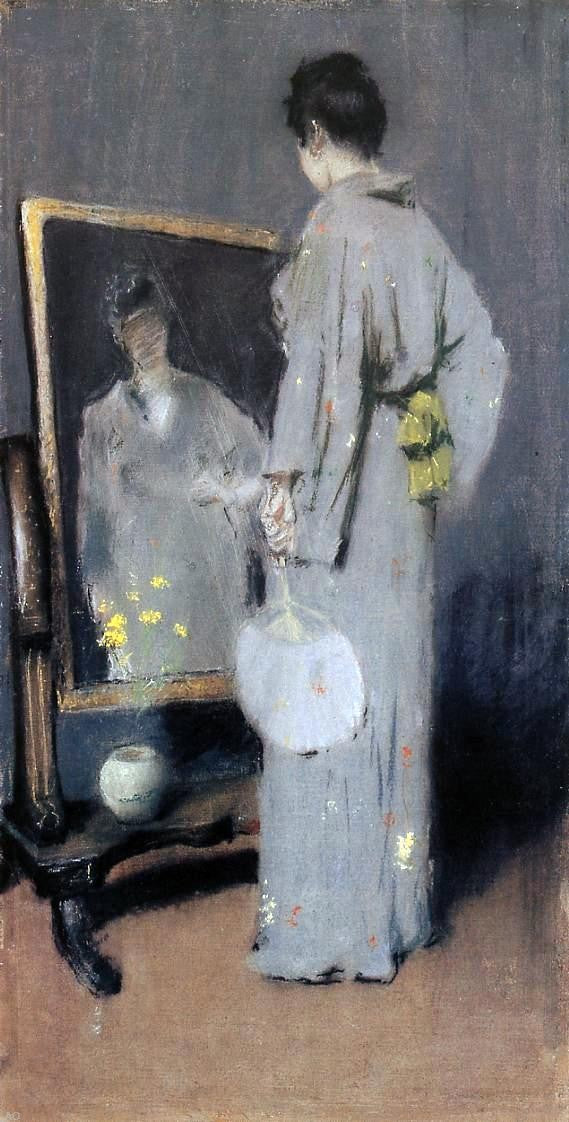 William Merritt Chase Making Her Toilet - Hand Painted Oil Painting