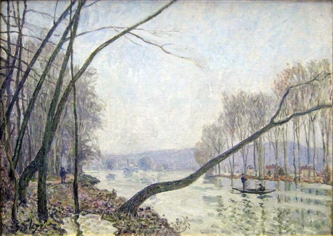 Alfred Sisley The Banks of the Seine in Autumn - Hand Painted Oil Painting