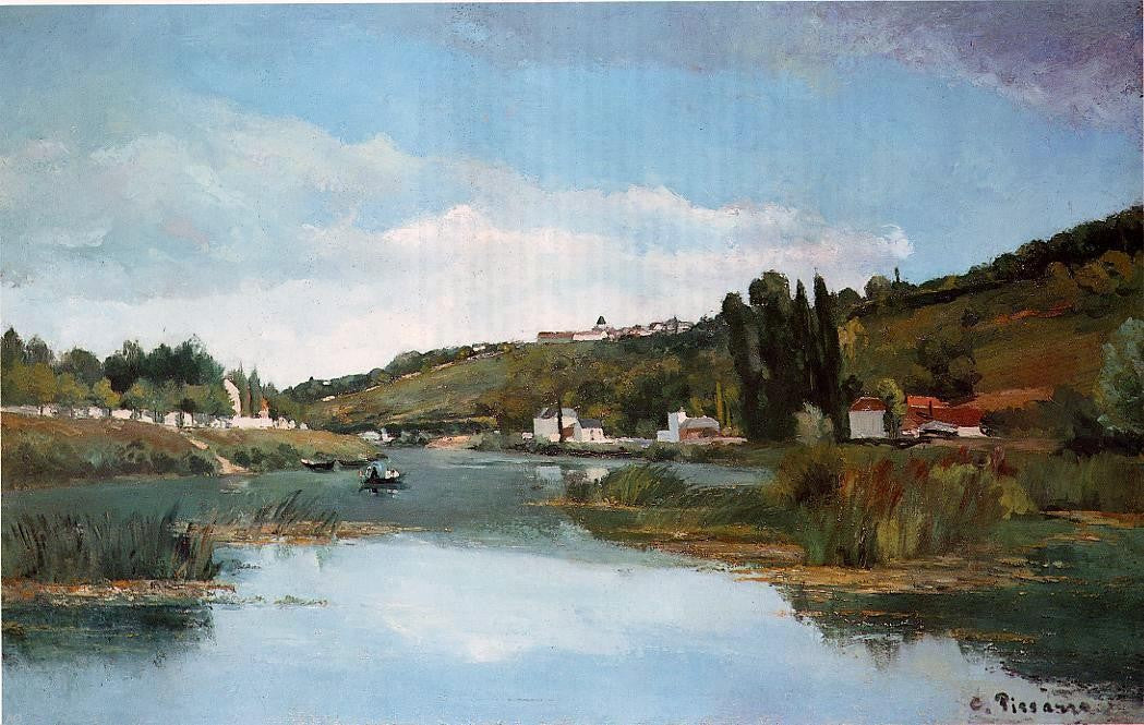 Camille Pissarro The Banks of the Marne at Chennevieres - Hand Painted Oil Painting