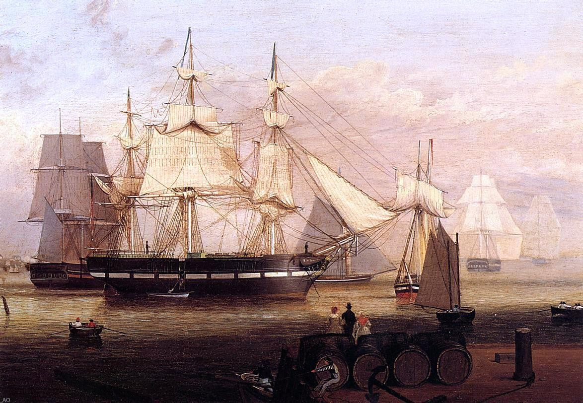 Fitz Hugh Lane Boston Harbor - Hand Painted Oil Painting