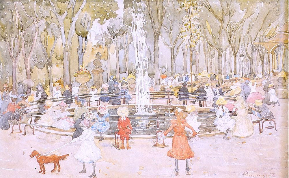 Maurice Prendergast In Central Park, New York - Hand Painted Oil Painting
