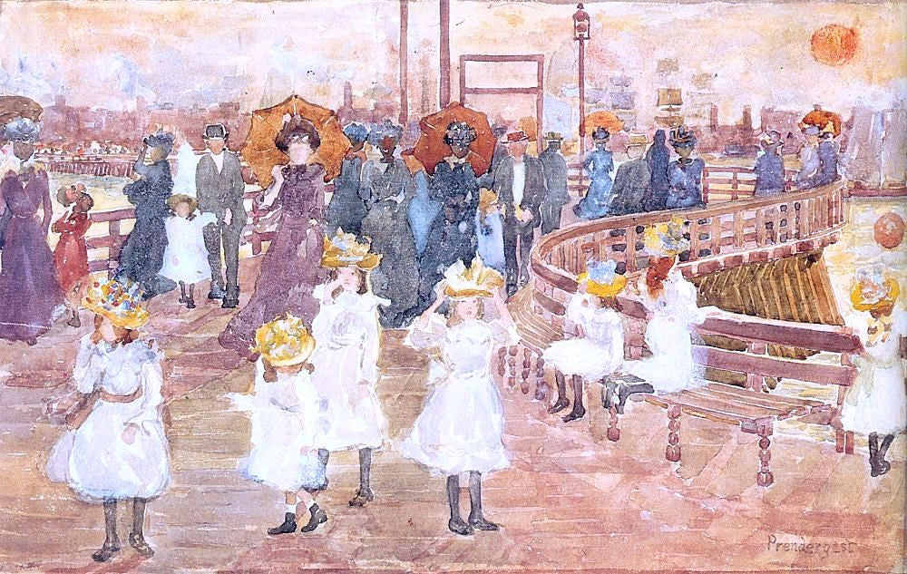 Maurice Prendergast South Boston Pier - Hand Painted Oil Painting