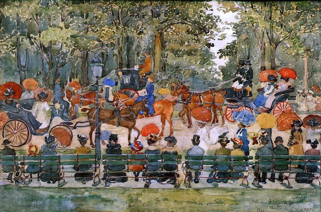 Maurice Prendergast Central Park - Hand Painted Oil Painting