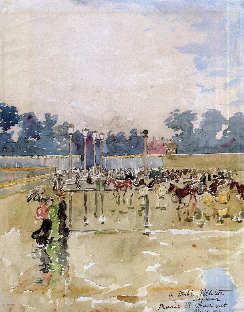 Maurice Prendergast Paris Boulevard in the Rain - Hand Painted Oil Painting