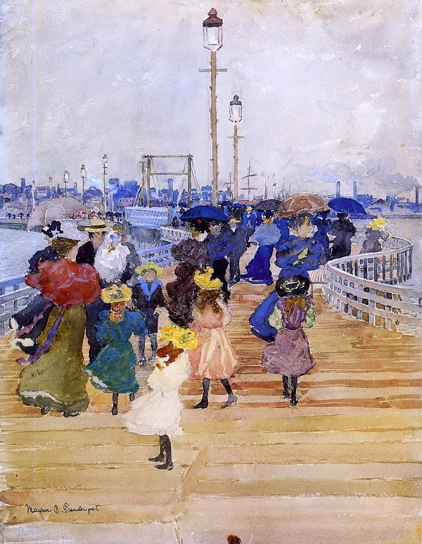 Maurice Prendergast South Boston Pier (also known as Atlantic City Pier) - Hand Painted Oil Painting