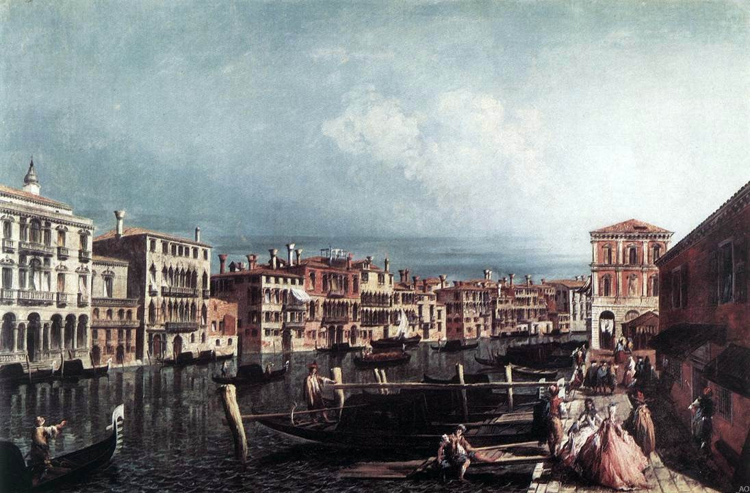 Michele Marieschi The Grand Canal at San Geremia - Hand Painted Oil Painting