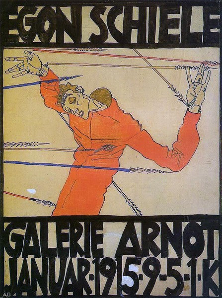 Egon Schiele Self Portrait as St. Sebastian (poster) - Hand Painted Oil Painting