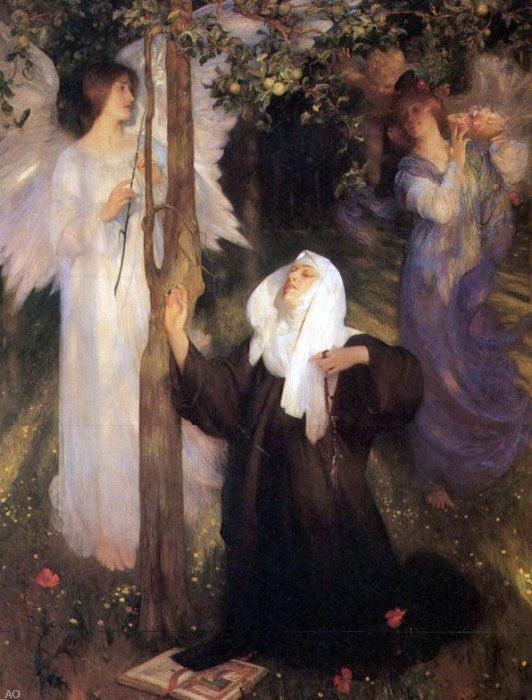 Arthur Hacker The Cloister or the World? - Hand Painted Oil Painting