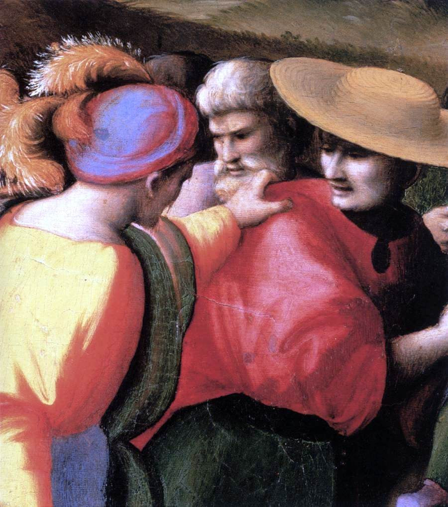II Francesco Ubertini Bacchiacca Scenes from the Story of Joseph: The Discovery of the Stolen Cup (detail) - Hand Painted Oil Painting