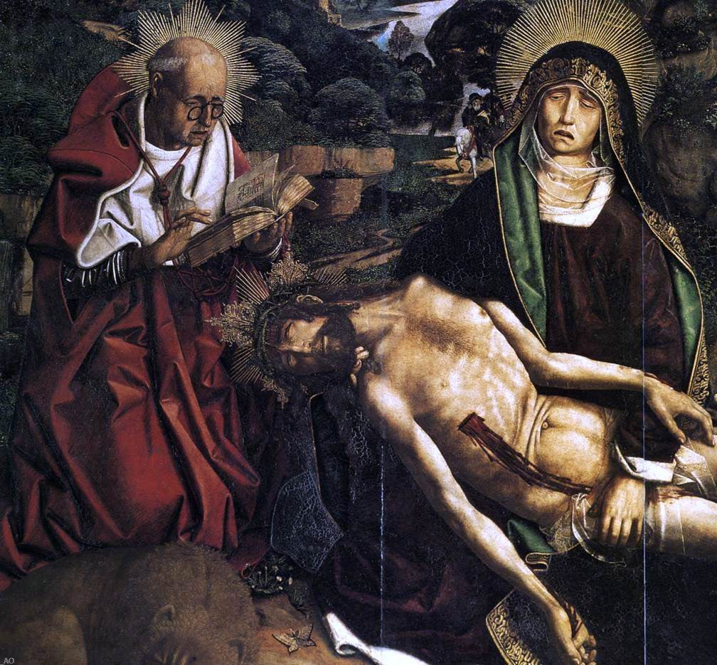 Bartolome Bermejo Pieta of Canon Luis Despla (detail) - Hand Painted Oil Painting