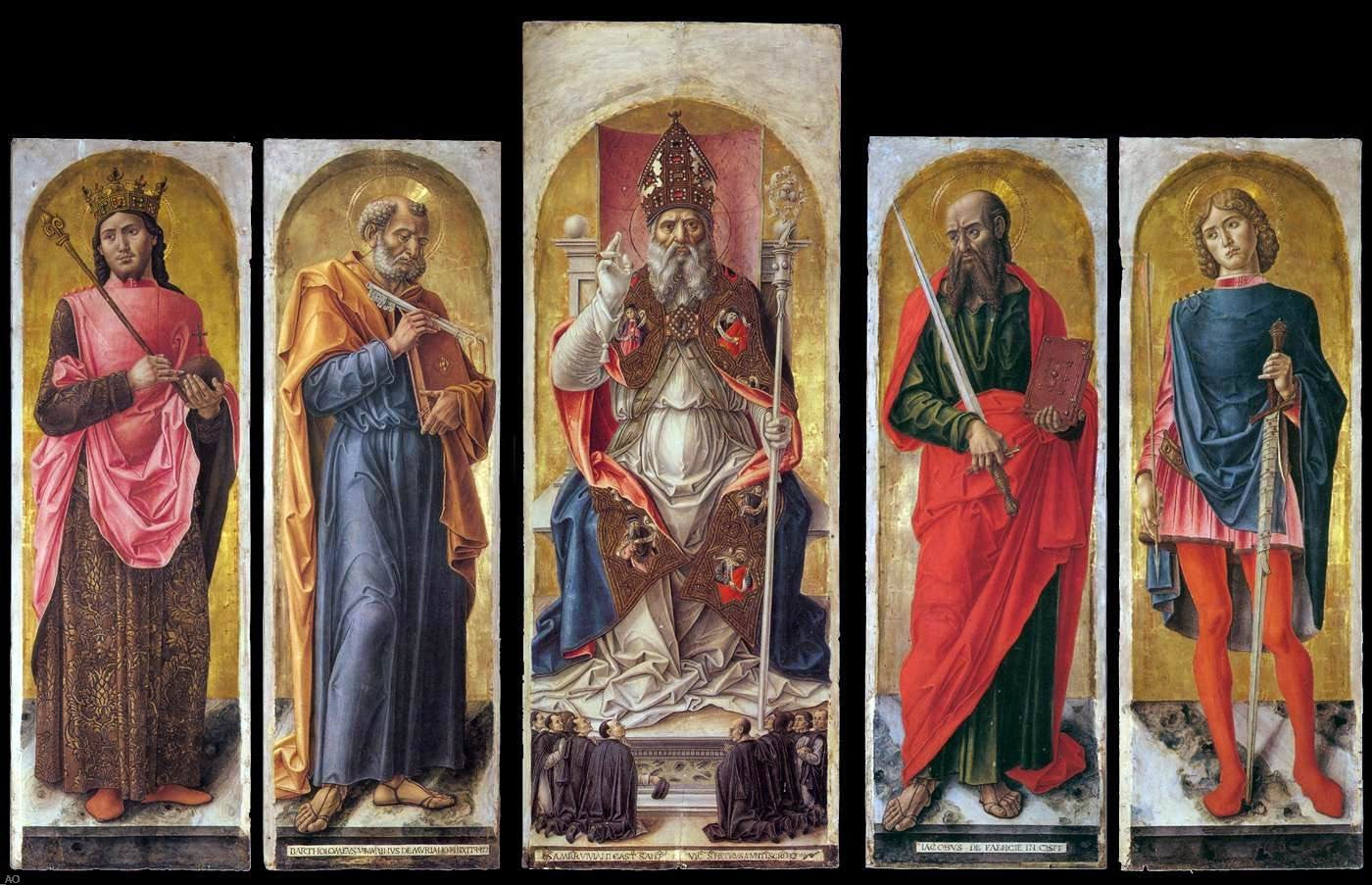Bartolomeo Vivarini St Ambrose Polyptych - Hand Painted Oil Painting