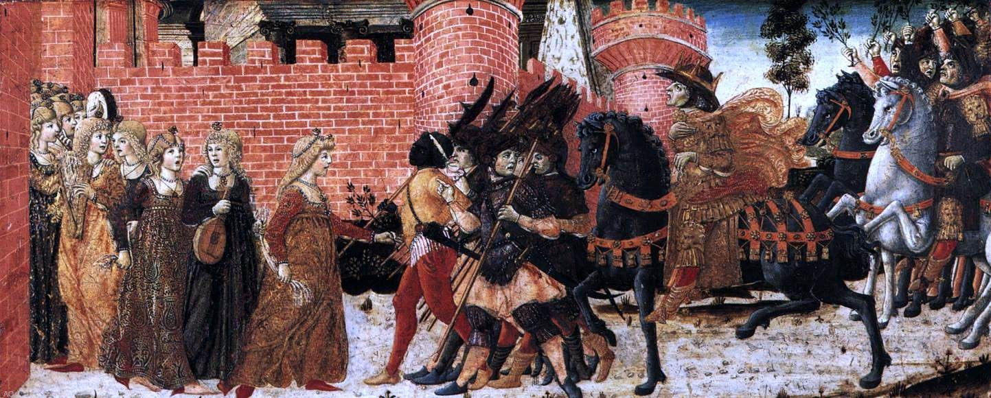 Benvenuto Di Giovanni The Meeting of Jephthah and his Daughter - Hand Painted Oil Painting