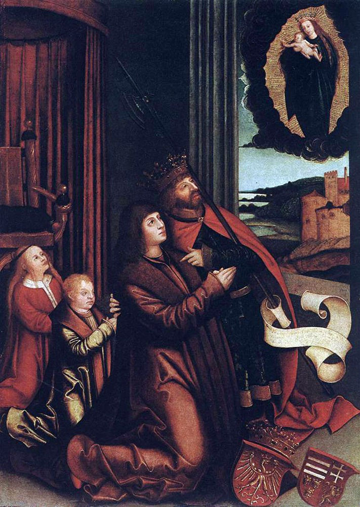 Bernhard Strigel St Ladislas Presents Wladislav II and his Sons to the Virgin - Hand Painted Oil Painting
