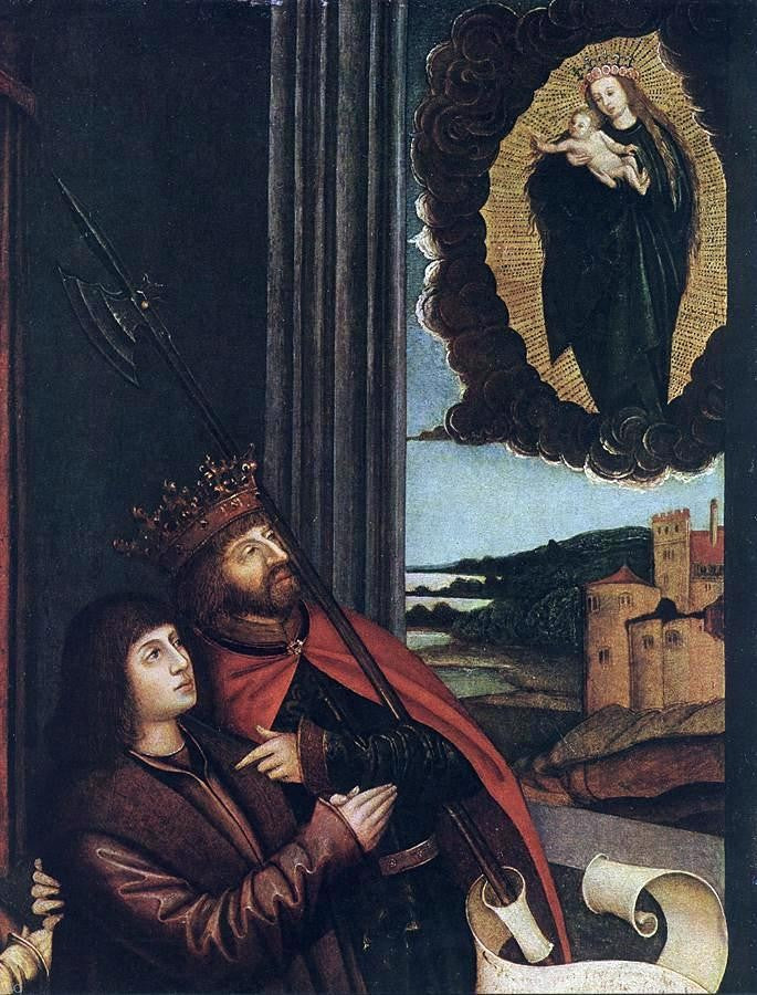 Bernhard Strigel St Ladislas Presents Wladislav II and his Sons to the Virgin (detail) - Hand Painted Oil Painting