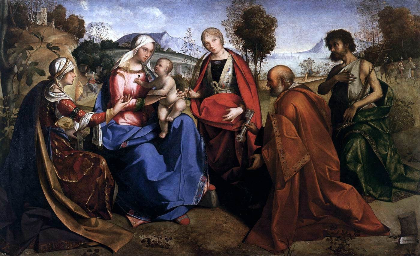 Boccaccio Boccaccino Virgin and Child with Saints - Hand Painted Oil Painting