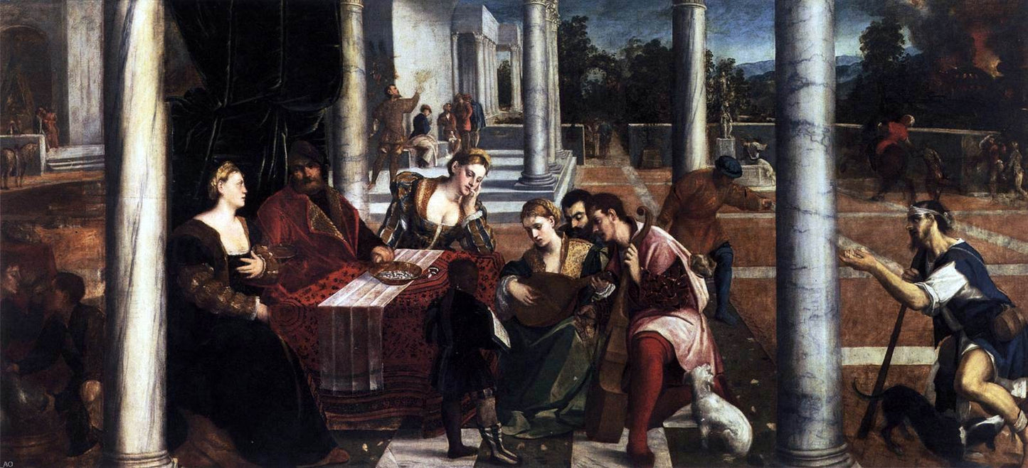 Bonifazio Veronese Dives and Lazarus - Hand Painted Oil Painting