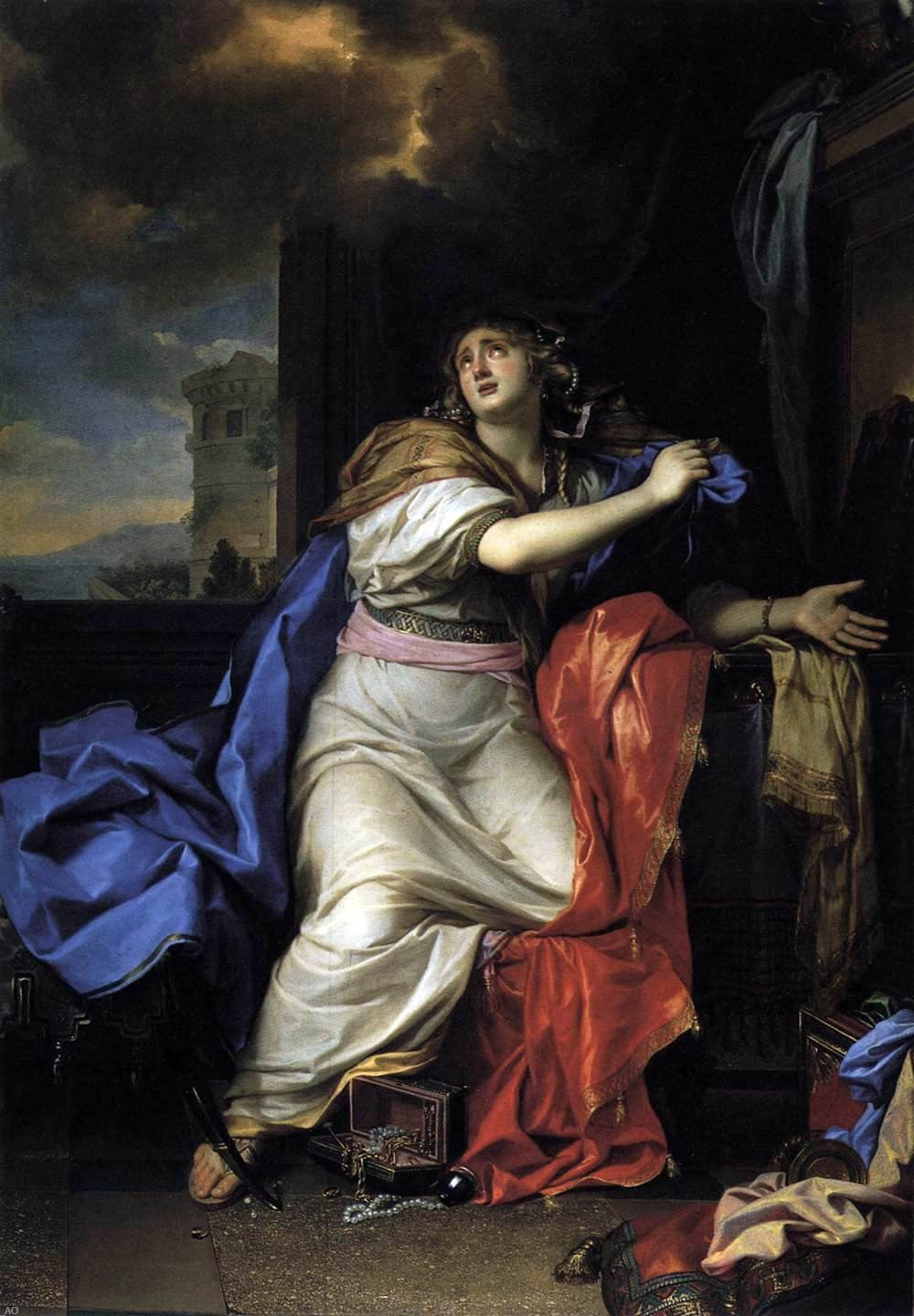 Charles Le Brun The Repentant Magdalen - Hand Painted Oil Painting