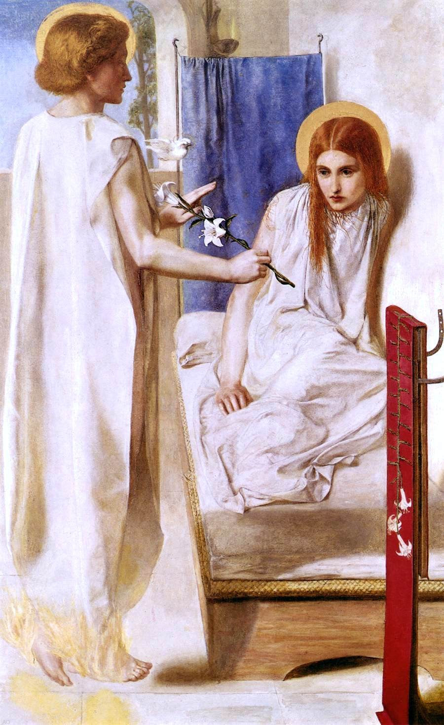 Dante Gabriel Rossetti Ecce Ancilla Domini! - Hand Painted Oil Painting