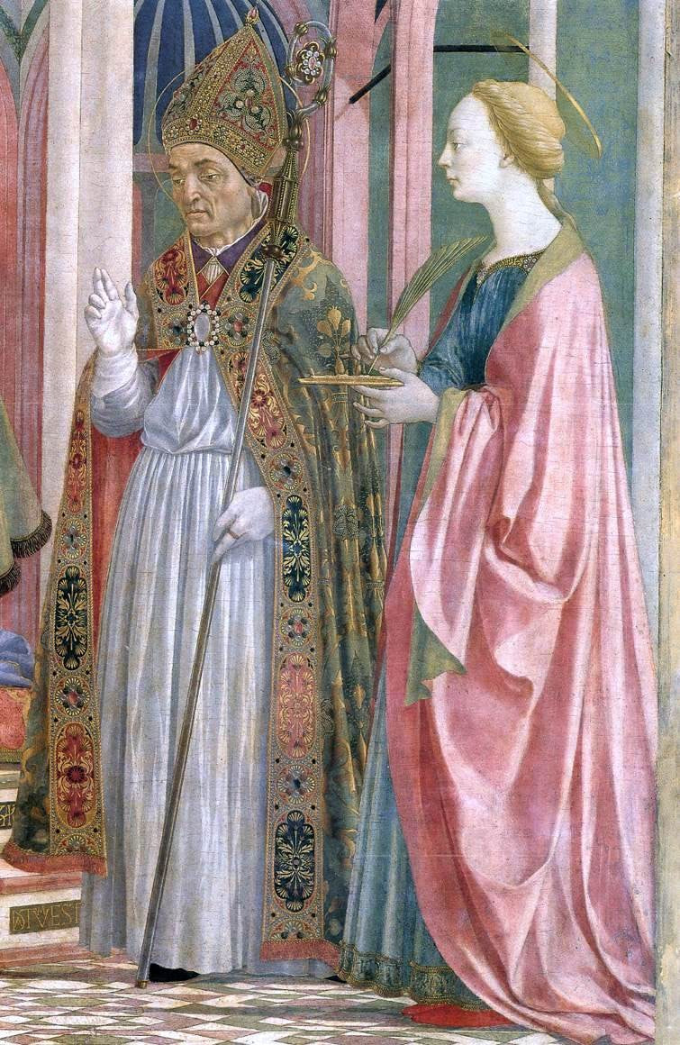 Domenico Veneziano The Madonna and Child with Saints - detail - Hand Painted Oil Painting
