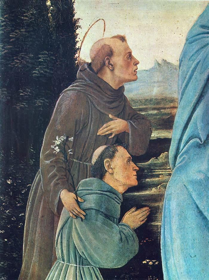 Filippino Lippi Madonna with Child, St Anthony of Padua and a Friar (detail: 1) - Hand Painted Oil Painting