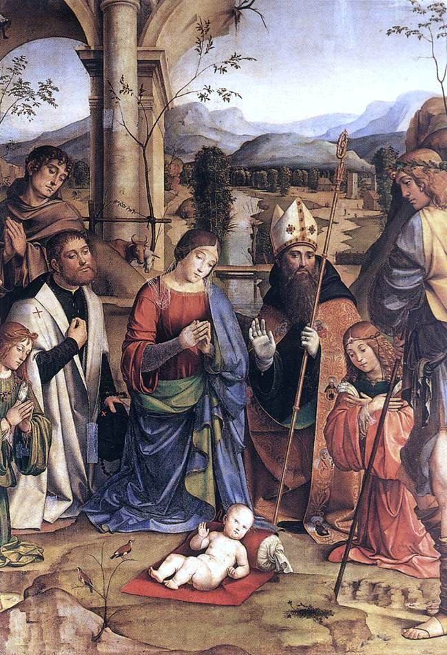 Francesco Francia Adoration of the Child (detail) - Hand Painted Oil Painting