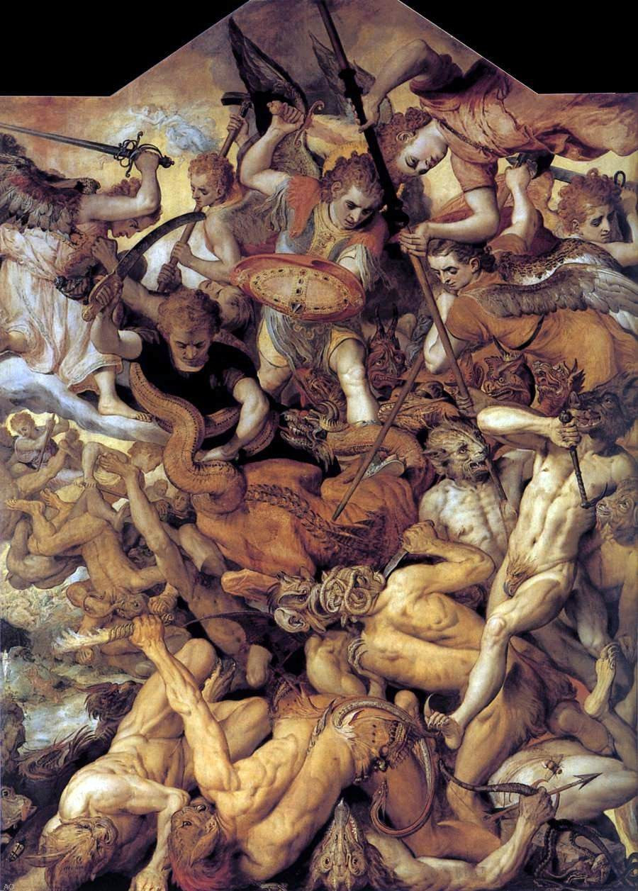 The Elder Frans Floris The Fall of the Rebellious Angels - Hand Painted Oil Painting