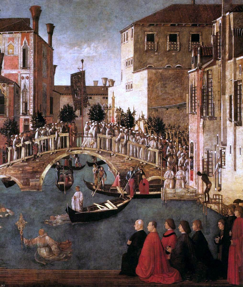 Gentile Bellini Miracle of the Cross at the Bridge of San Lorenzo (detail) - Hand Painted Oil Painting