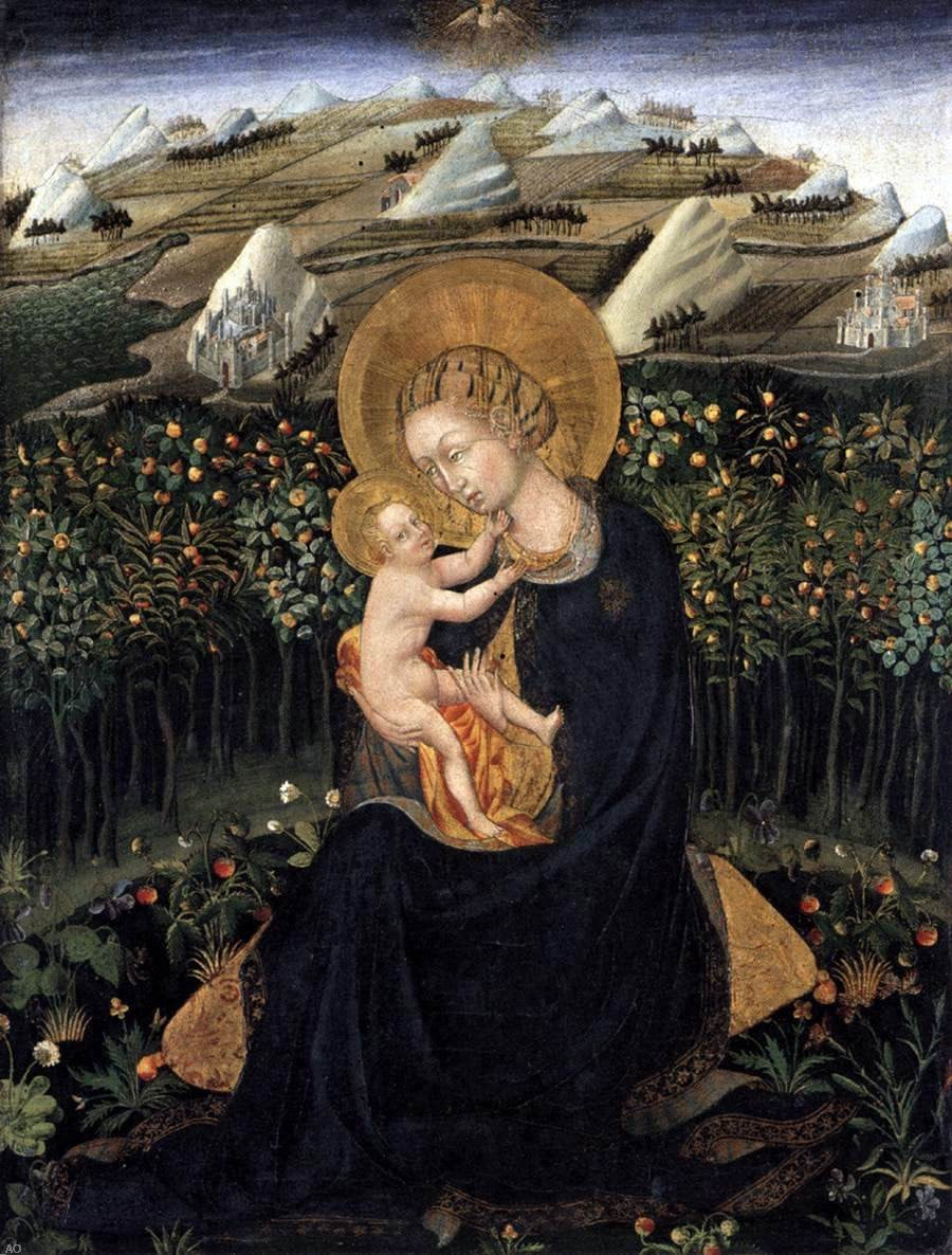 Giovanni Di Paolo Madonna of Humility (Virgin and Child) - Hand Painted Oil Painting