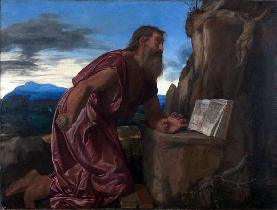  Giovanni Girolamo Savoldo St Jerome - Hand Painted Oil Painting