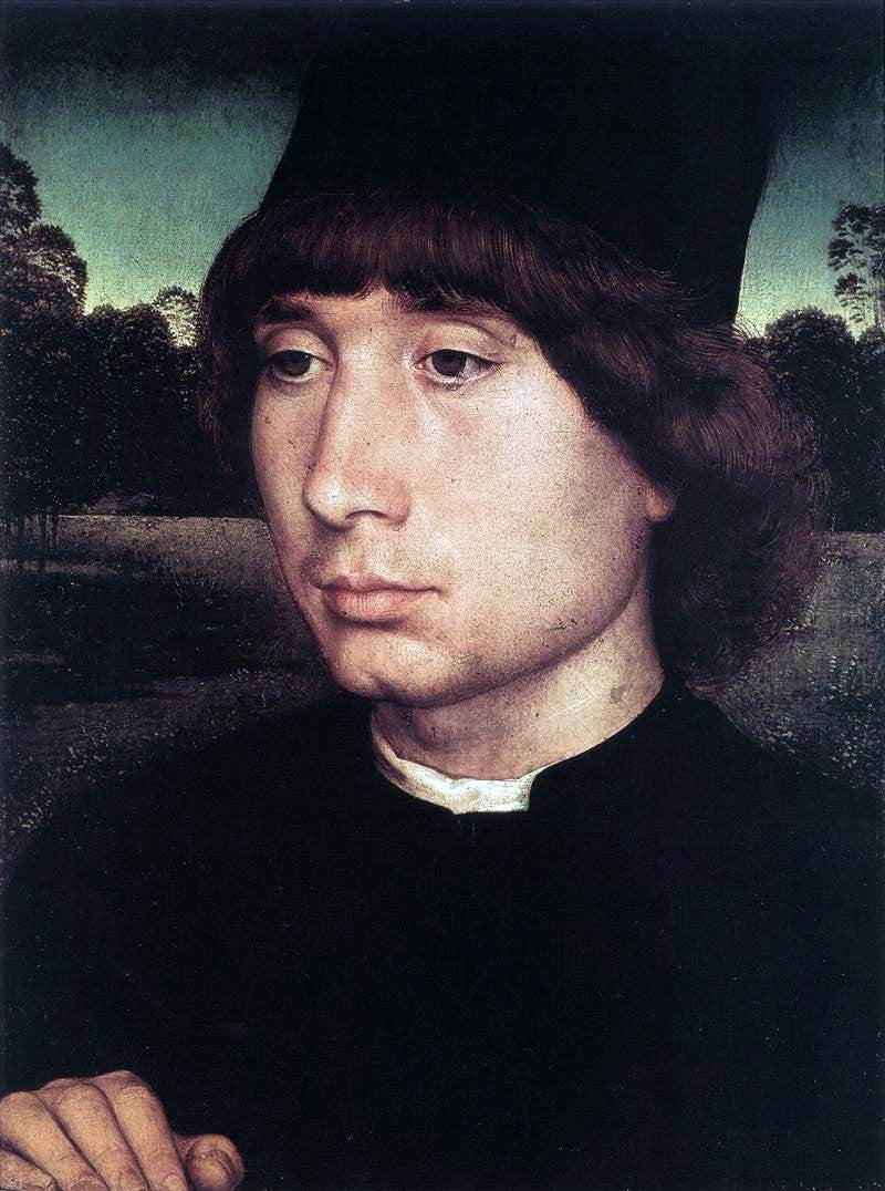 Hans Memling Portrait of a Young Man Before a Landscape - Hand Painted Oil Painting
