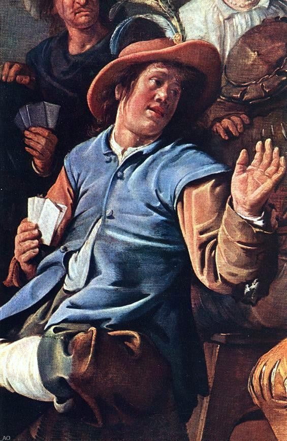 Jan Miense Molenaer The Denying of Peter (detail) - Hand Painted Oil Painting