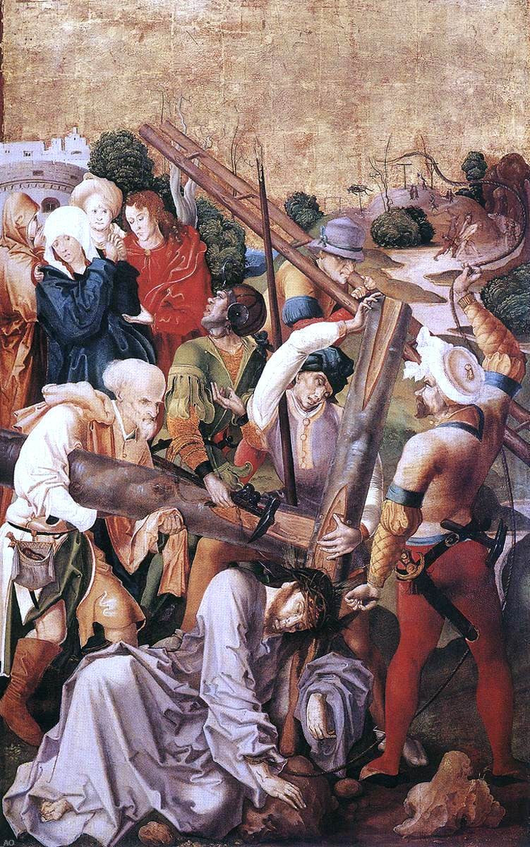 Master M S Christ Carrying the Cross - Hand Painted Oil Painting